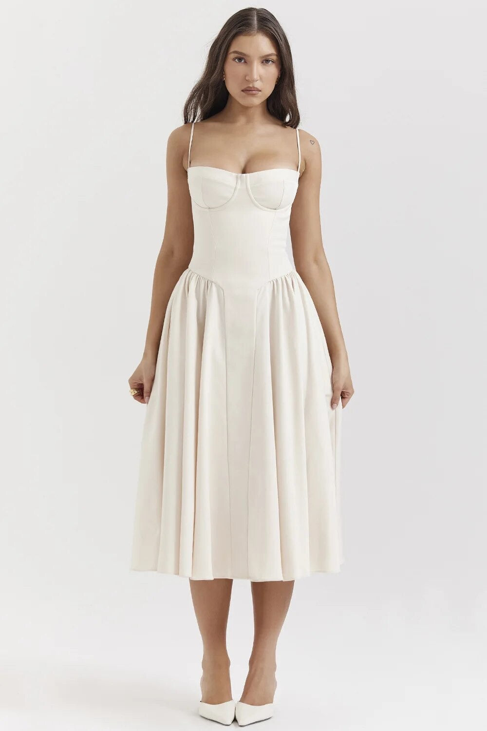 Nea | Corset Jurk met Wijde Rok