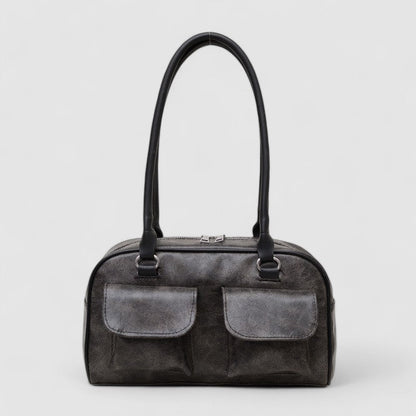 Vintage Look Schoudertas Dames – Vegan Leer, 27 cm
