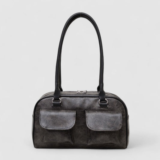 Vintage Look Schoudertas Dames – Vegan Leer, 27 cm