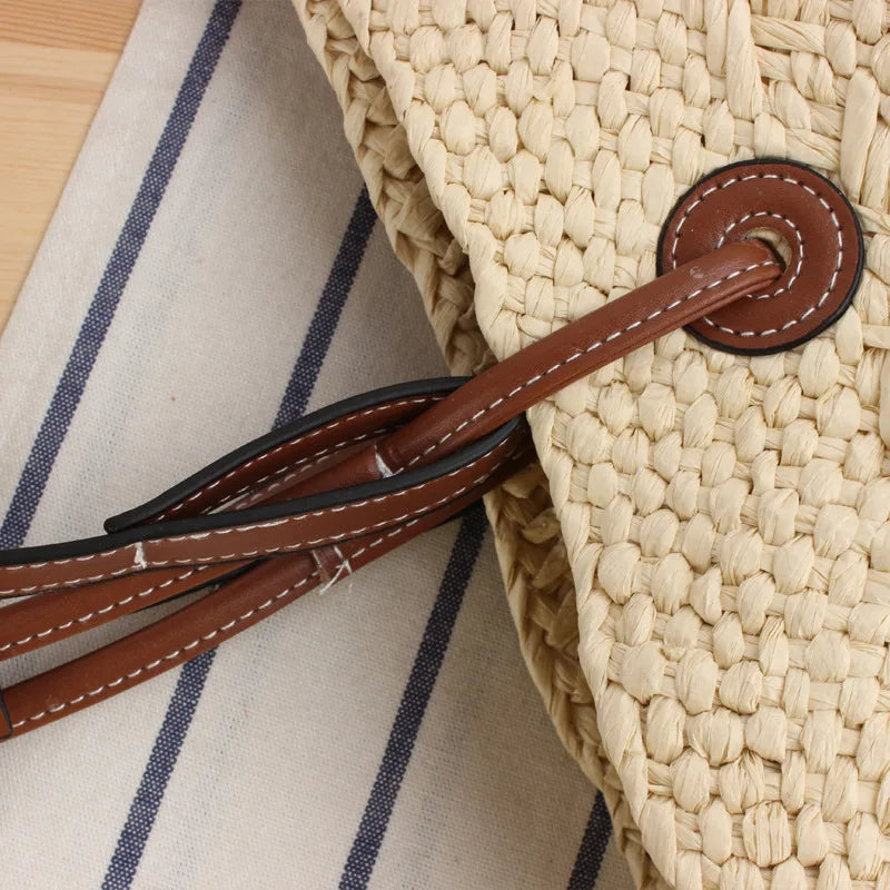 Harper | Grote Raffia Schoudertas voor Dames