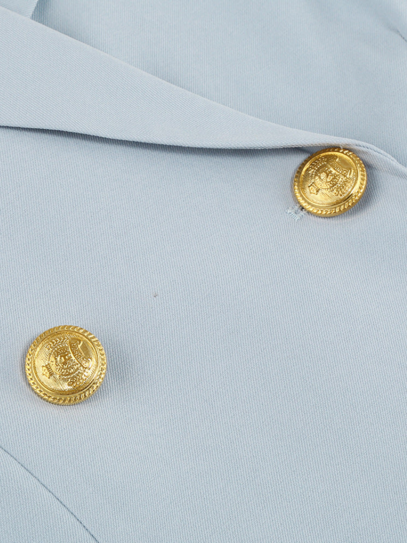 London | Blazer Jurk met Gouden Knopen en Cape