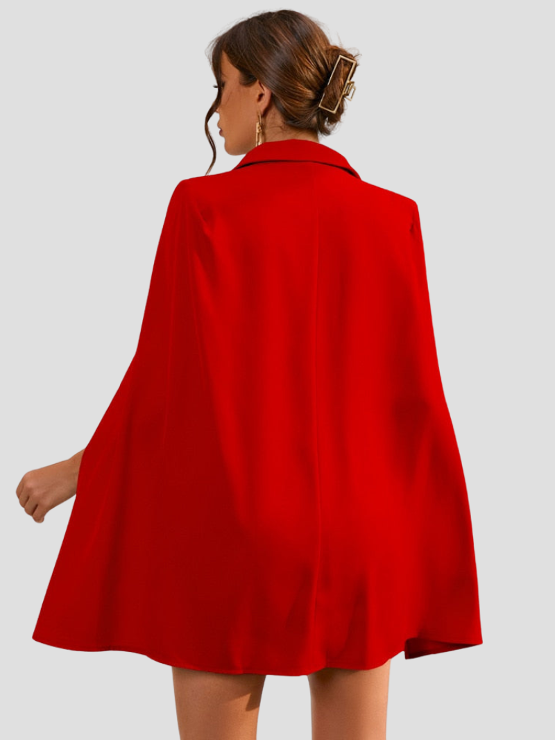 London | Blazer Jurk met Gouden Knopen en Cape