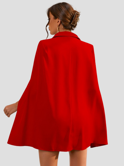 London | Blazer Jurk met Gouden Knopen en Cape