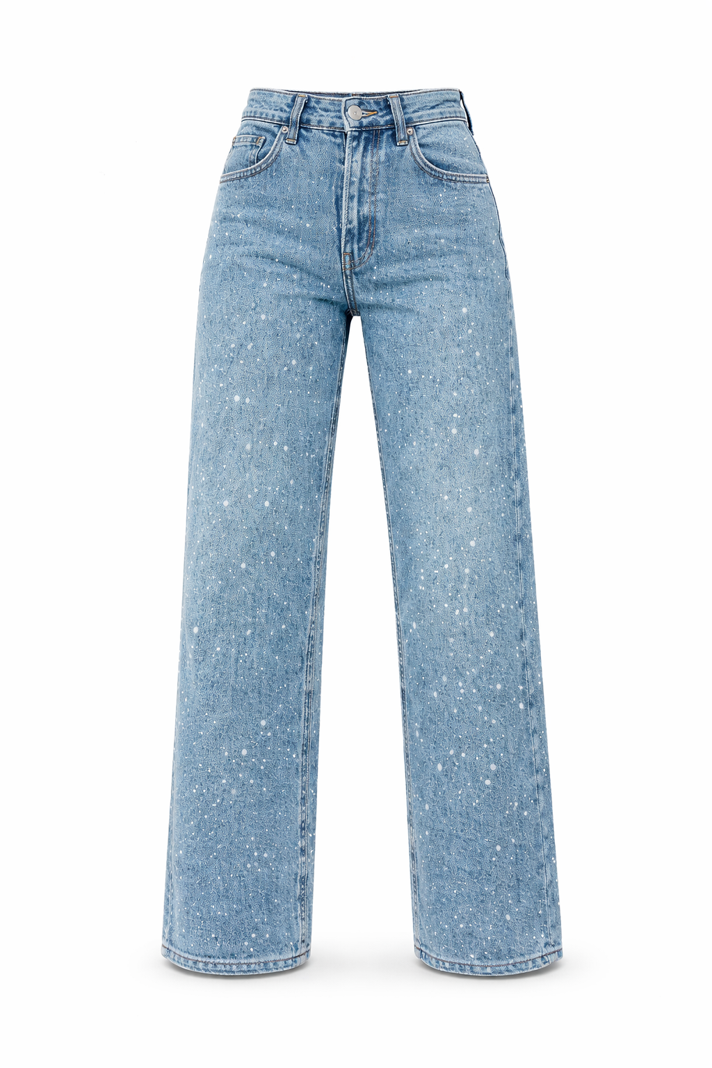 Sanay | Rechte High‑Waist Jeans met Glitter Details