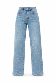 Sanay | Rechte High‑Waist Jeans met Glitter Details