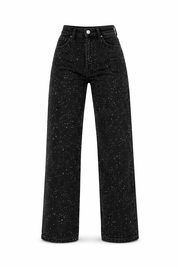Sanay | Rechte High‑Waist Jeans met Glitter Details