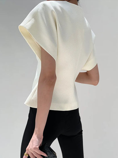 Elegante Blazer Top met Gestructureerde Pasvorm