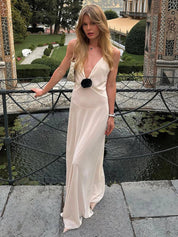 Tracy | Luxe Party Jurk met Elegante Pasvorm – Maxi Model met Diepe V-hals