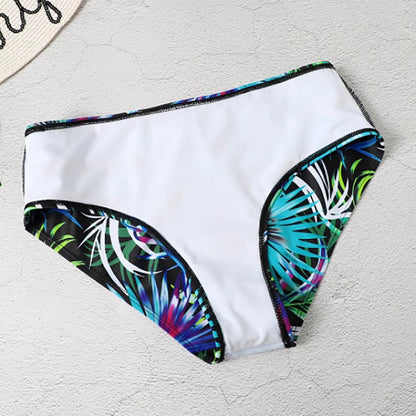 Bikini met Hoge Taille en Bladprint voor Dames