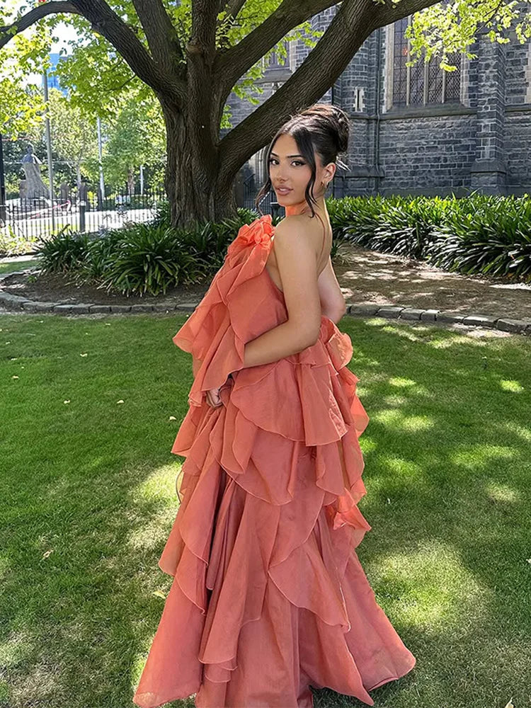 Cataleya | Maxi Jurk met Lagen en Ruches