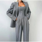 Comfy 3-Delige Set voor Dames - Blazer, Broek en Corset Top