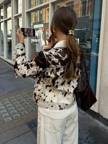 Marella | Damesjack met Koeienprint – Vintage Look, Uniek & Trendy