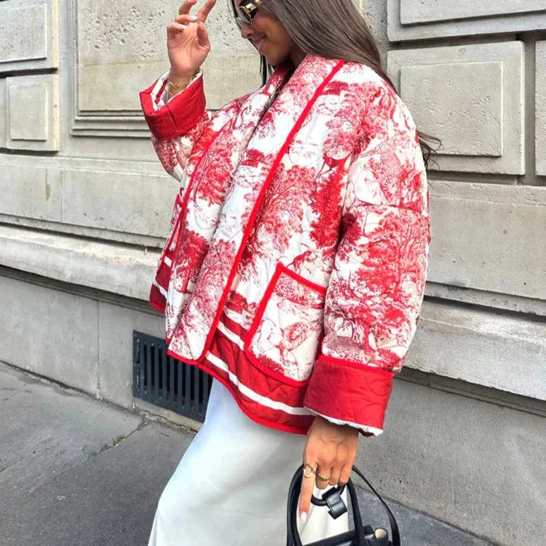 Esma | Elegante Tussenjas Met Print