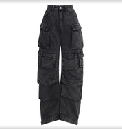 Cargo | Stijlvolle Spijkerbroek Dames - Wijde Pijpen met Zakken, Casual, Loose Fit