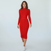Eline | Dames Midi-Jurk - Hoogwaardige Stof, Elegante Kraag, Tijdloos Design