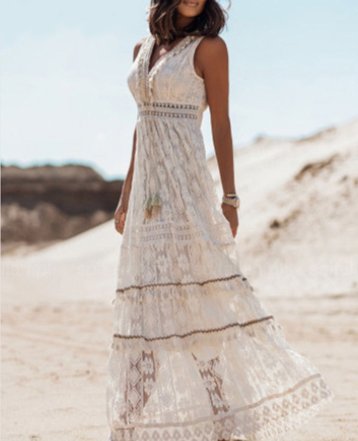 Elize | Boho Maxi Jurk Met Elegante Pasvorm