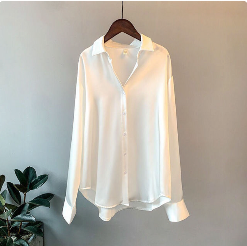 Feline | Elegante losse satijnen blouse voor dames
