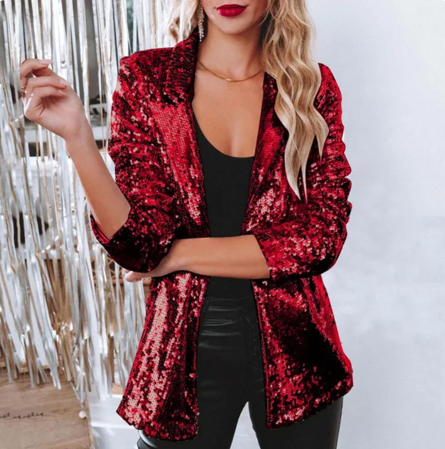 Clara | Feestelijke Pailletten Blazer