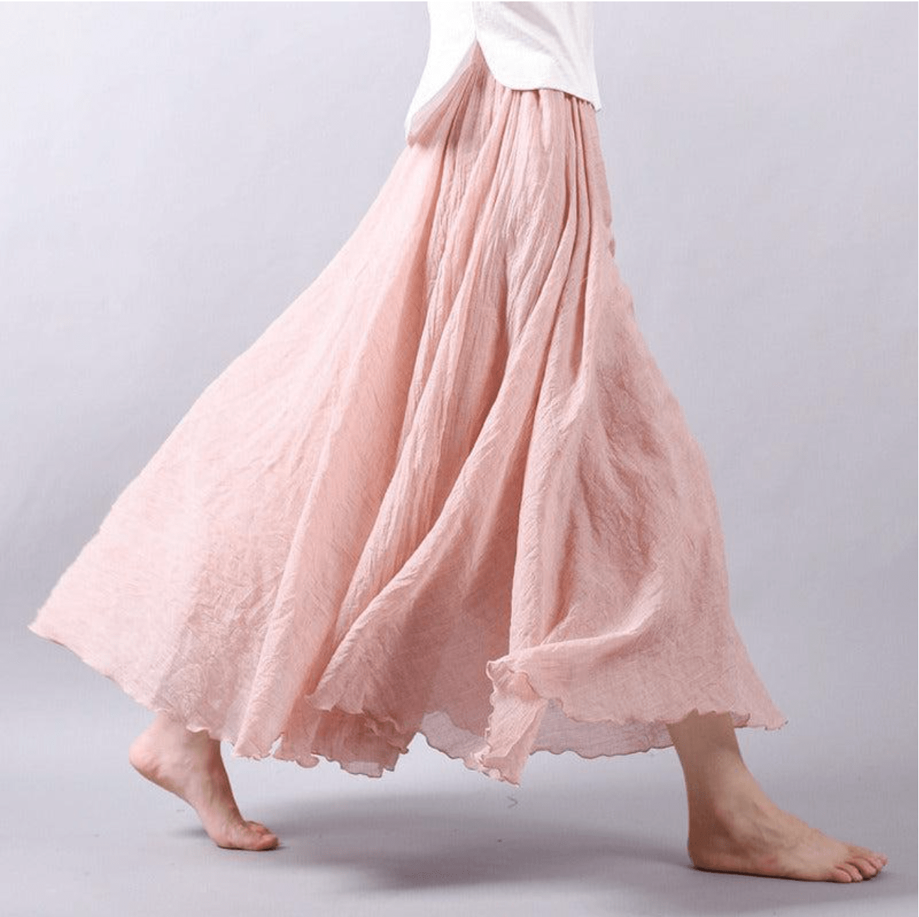 Elegante Bohemian Linnen Maxi Rok
