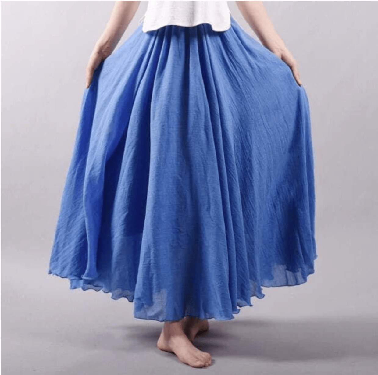 Elegante Bohemian Linnen Maxi Rok