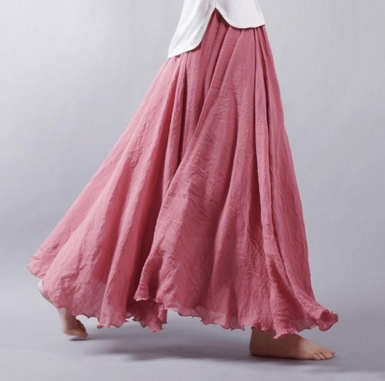 Elegante Bohemian Linnen Maxi Rok