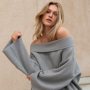 Ballard | Off-Shoulder Rib Pullover – Comfy Herfst Damestrui
