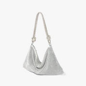 Luxe Glanzende Tas met Ketting Detail