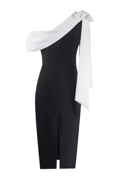 Felinthe | Luxe One Shoulder Bandage Midi Jurk – Elegante Pasvorm