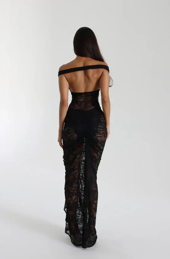 Oriana | Luxe Midi Jurk van Kant– Elegant & Tijdloos Design