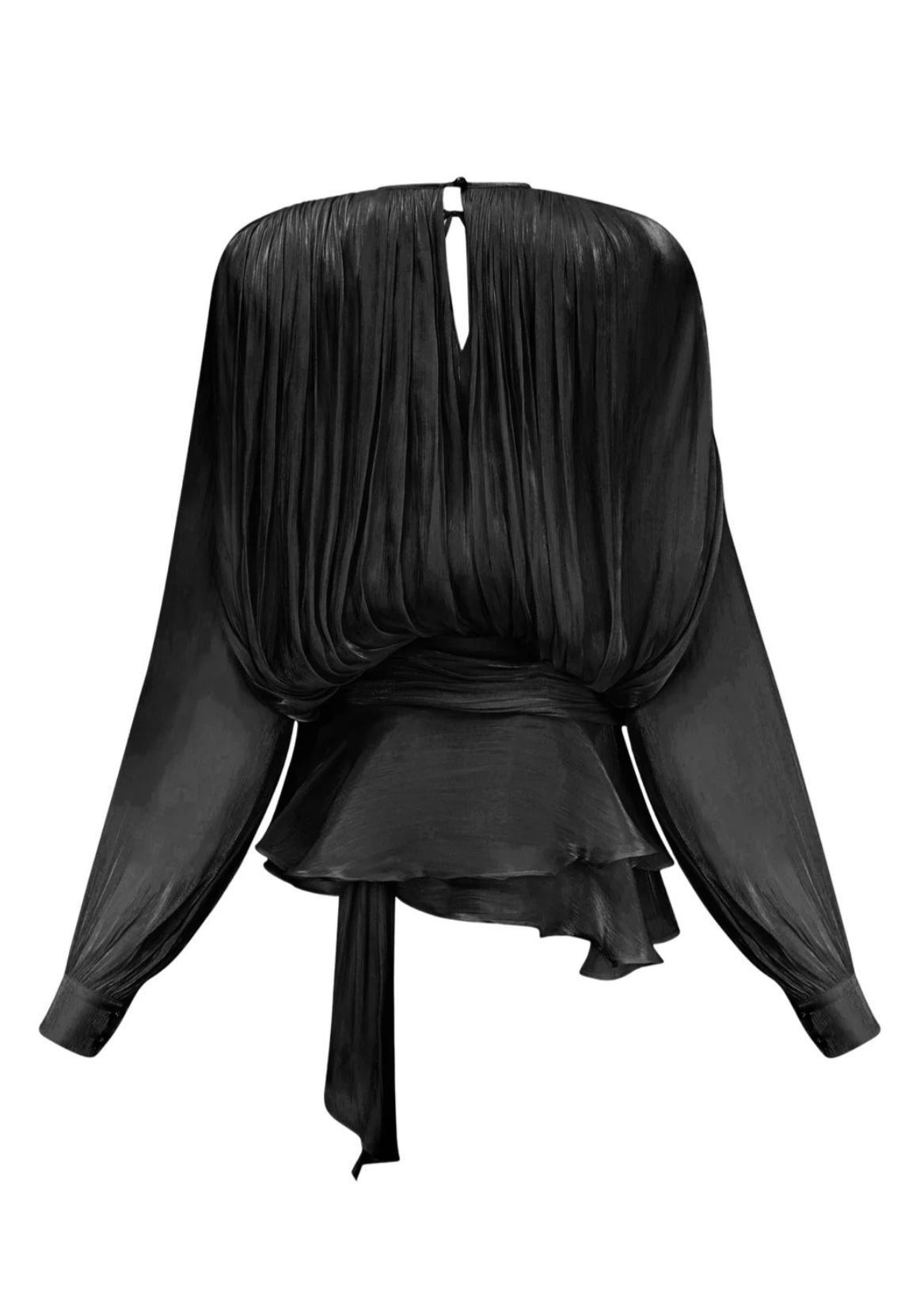 Amante | Zwarte Geplisseerde Mini jurk met Parelknopen