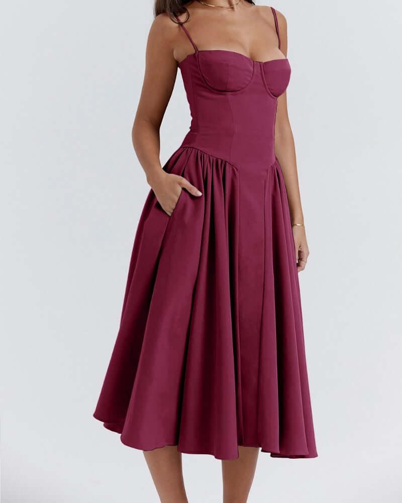 Stijlvolle Midi Jurk met Corset