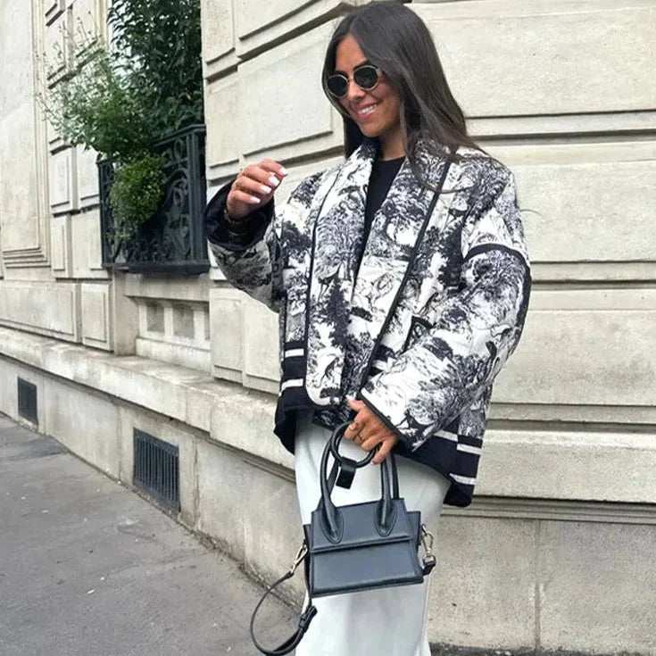 Esma | Elegante Tussenjas Met Print