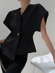 Elegante Blazer Top met Gestructureerde Pasvorm