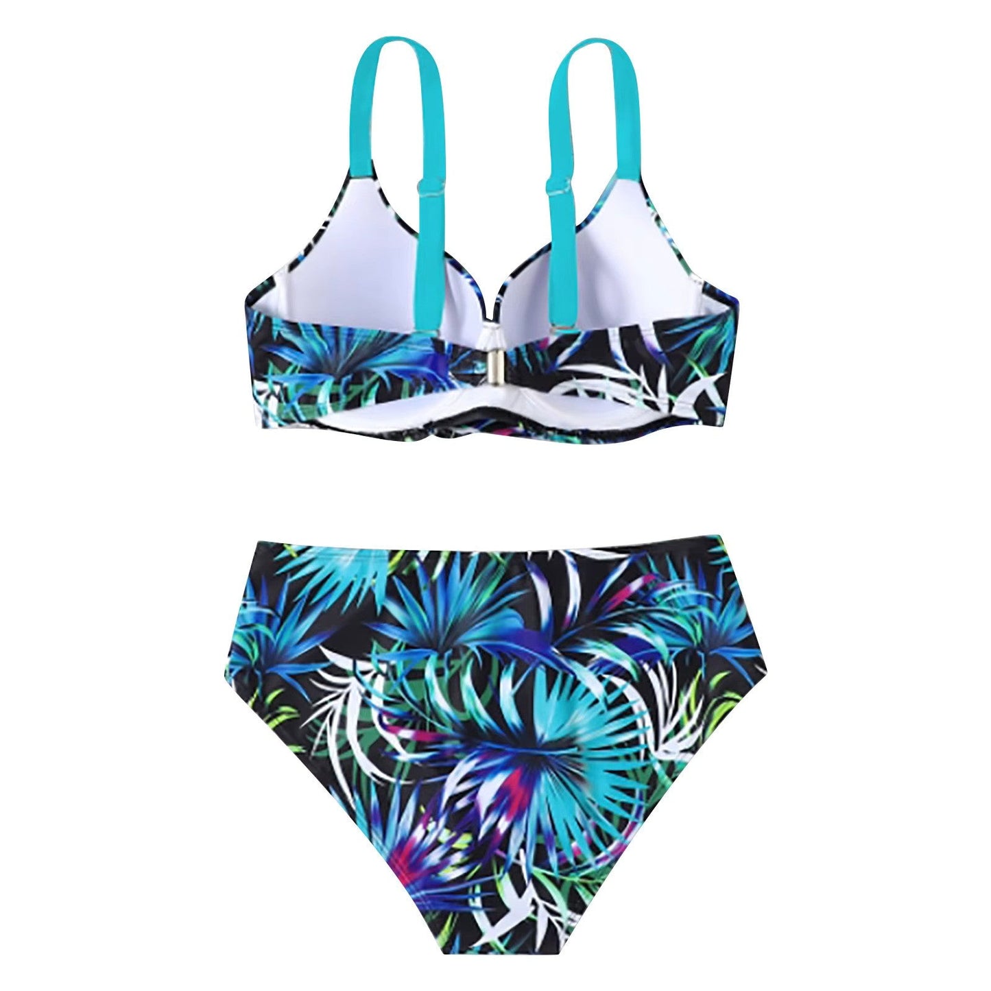 Bikini met Hoge Taille en Bladprint voor Dames