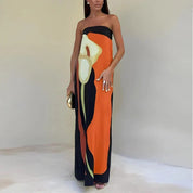 Estrella | Luxe Strapless Maxi Jurk met Print