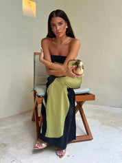 Estrella | Luxe Strapless Maxi Jurk met Print