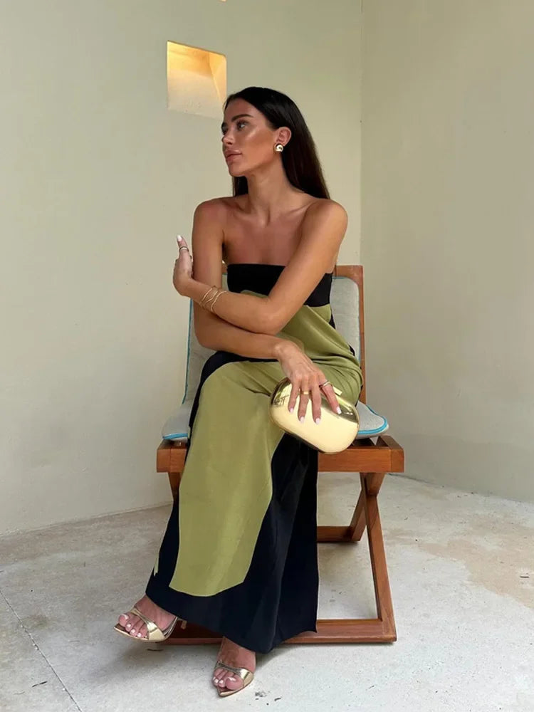 Estrella | Luxe Strapless Maxi Jurk met Print