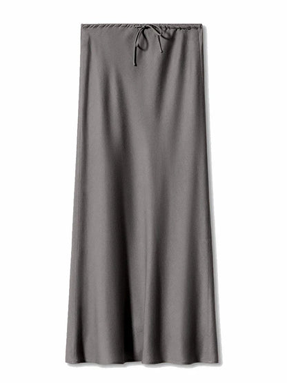 Cherisse | Dames Maxi Rok Satijn Verstelbare Taille Elegante Flow