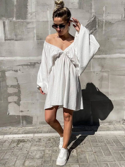 Sierra | Lange Mouwen Boho Mini Zomerjurk
