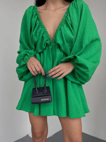 Sierra | Lange Mouwen Boho Mini Zomerjurk