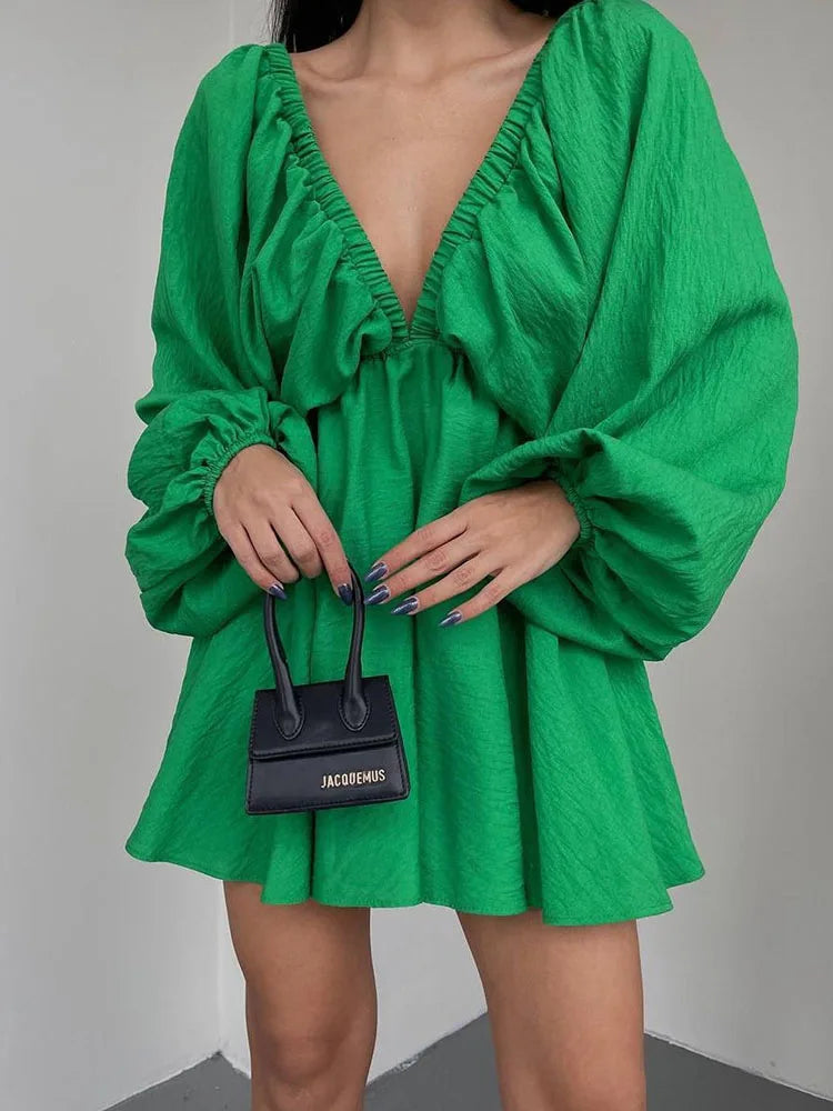 Sierra | Lange Mouwen Boho Mini Zomerjurk