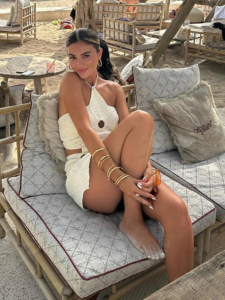 Yanine | Zomerse Gehaakte Set - Halter Top en Mini Rok