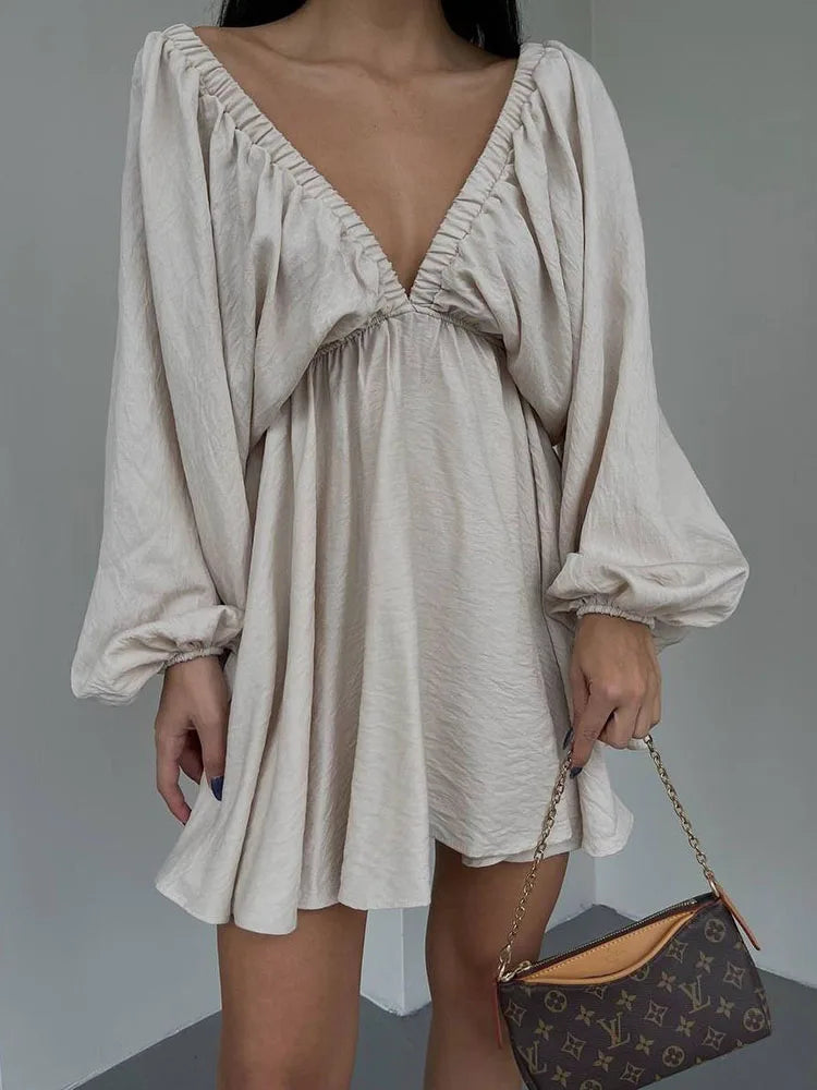 Sierra | Lange Mouwen Boho Mini Zomerjurk