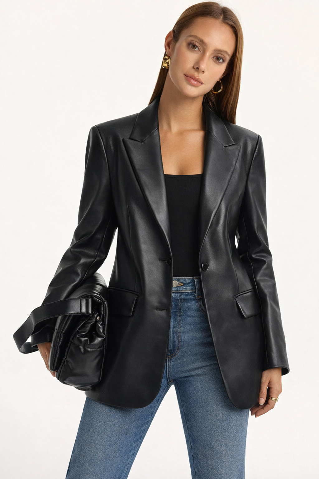 Sienna | Dames Blazer - Luxe Faux Leren Jas