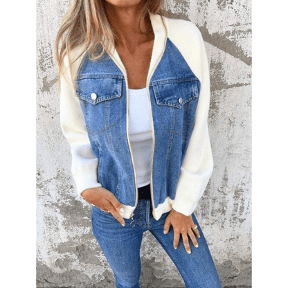 Fraukje | Trendy Bomberjack met Denim Details - Casual Look