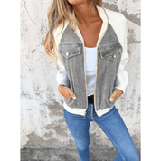 Fraukje | Trendy Bomberjack met Denim Details - Casual Look