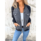 Fraukje | Trendy Bomberjack met Denim Details - Casual Look