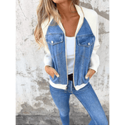 Fraukje | Trendy Bomberjack met Denim Details - Casual Look