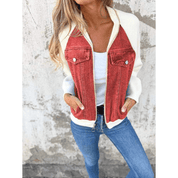 Fraukje | Trendy Bomberjack met Denim Details - Casual Look