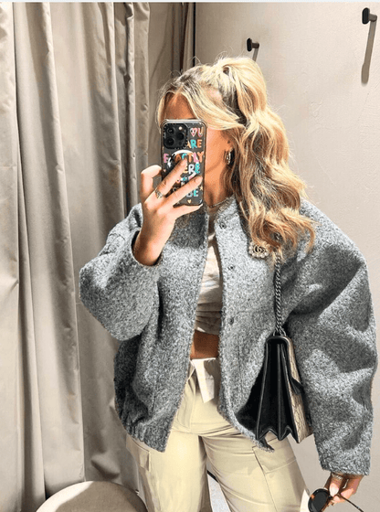 Skyler | Wollen Bomberjack Dames - Zacht Materiaal, Trendy Design